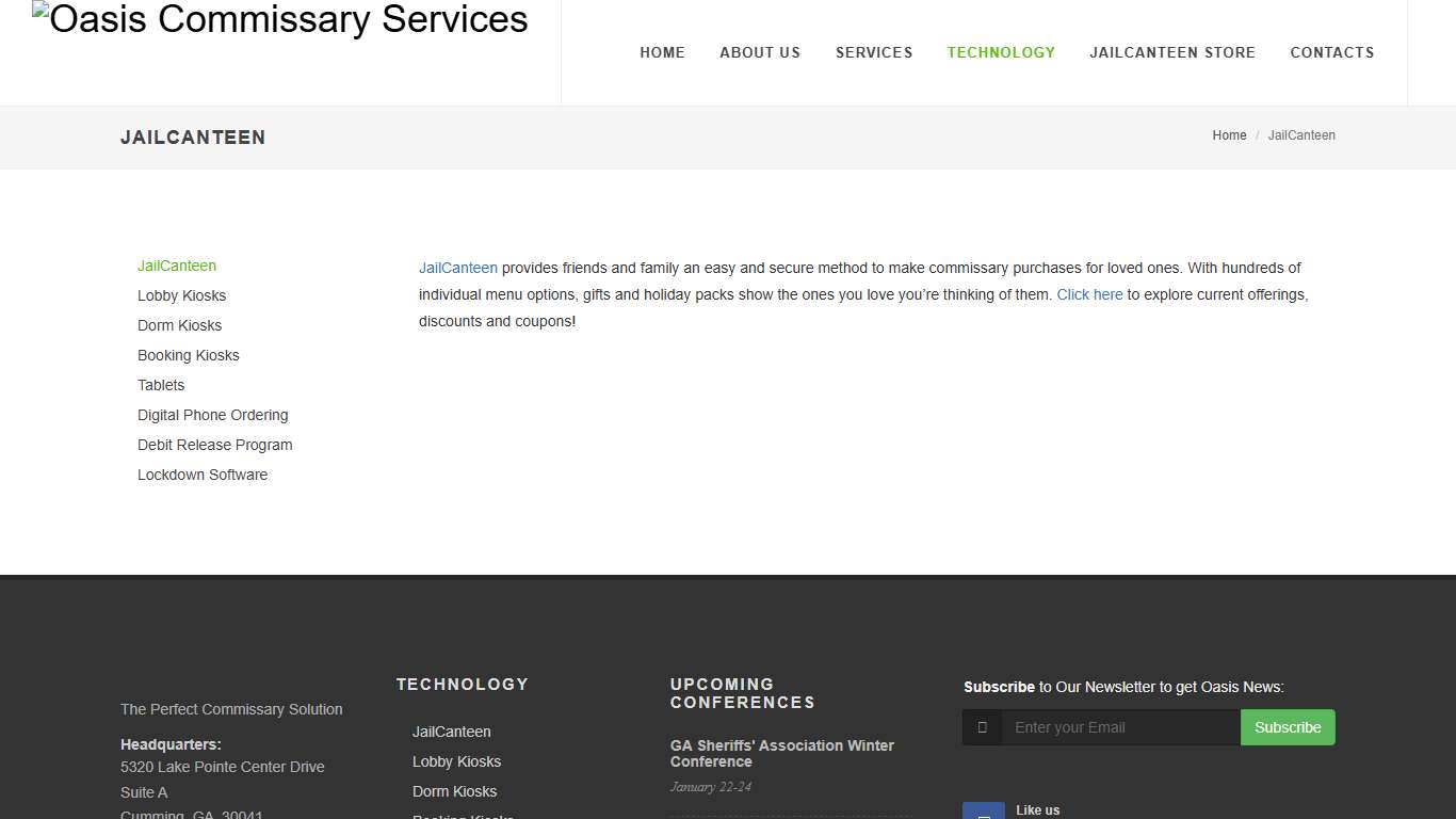 JailCanteen » Oasis Commissary Services