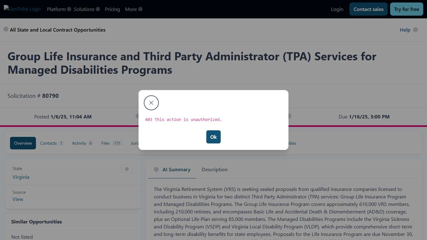Group Life Insurance and Third Party Administrator (TPA) Services for Managed Disabilities Programs